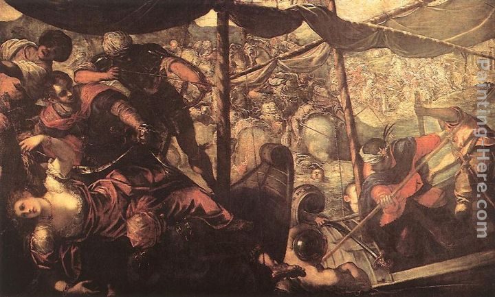 Battle between Turks and Christians painting - Jacopo Robusti Tintoretto Battle between Turks and Christians art painting